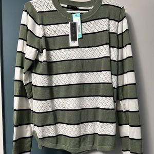 Stitch Fix Medium olive striped sweater - NWT